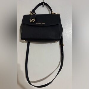 Michael Kors Black Small Ava Saffiano Leather crossbody bag